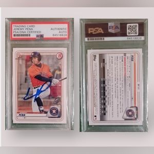 Jeremy Pena Topps Bowman 1st 2020 On Card Auto Base PSA/DNA Certified